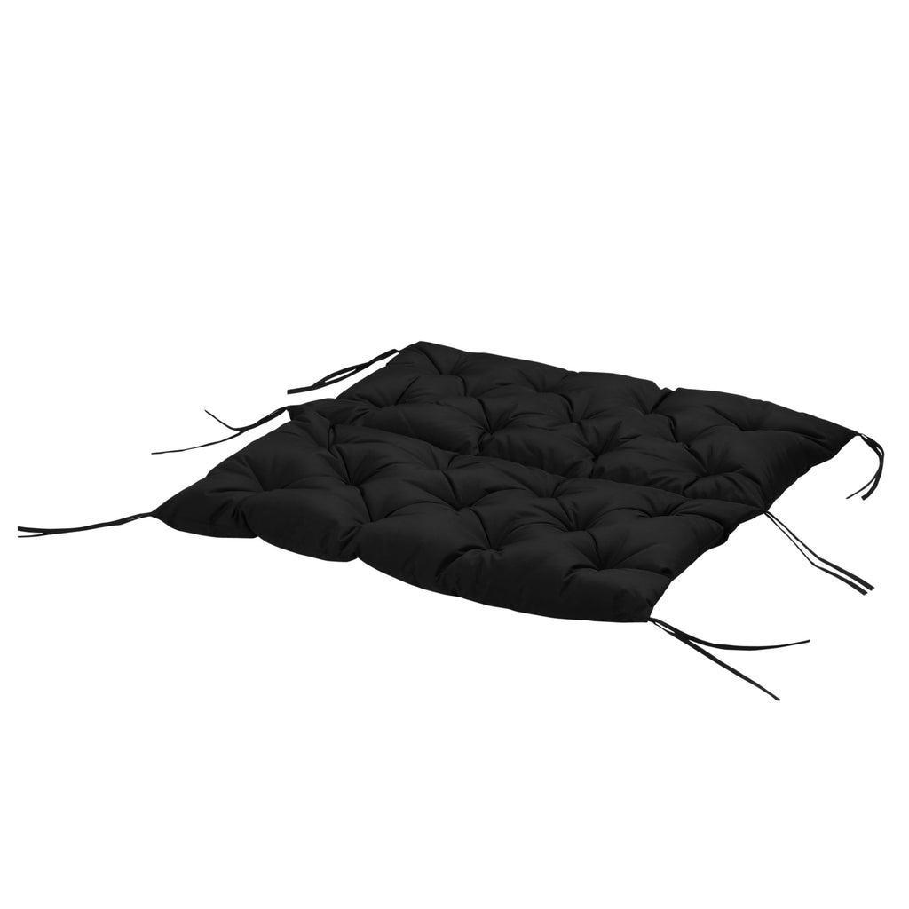 3 Sitzer Bankauflage 100x98x8 cm Bankkissen mit B?ndern, Bankpolster f¨¹r Gartenm?bel Hollywoodschaukel, Schwarz
