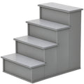 Haustiertreppe, f¨¹r Hunde/Katzen, 4-stufig, Kurzpl¨¹sch, bis 30 kg, 40 x 59 x 54,2 cm, Grau