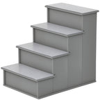 Haustiertreppe, f¨¹r Hunde/Katzen, 4-stufig, Kurzpl¨¹sch, bis 30 kg, 40 x 59 x 54,2 cm, Grau