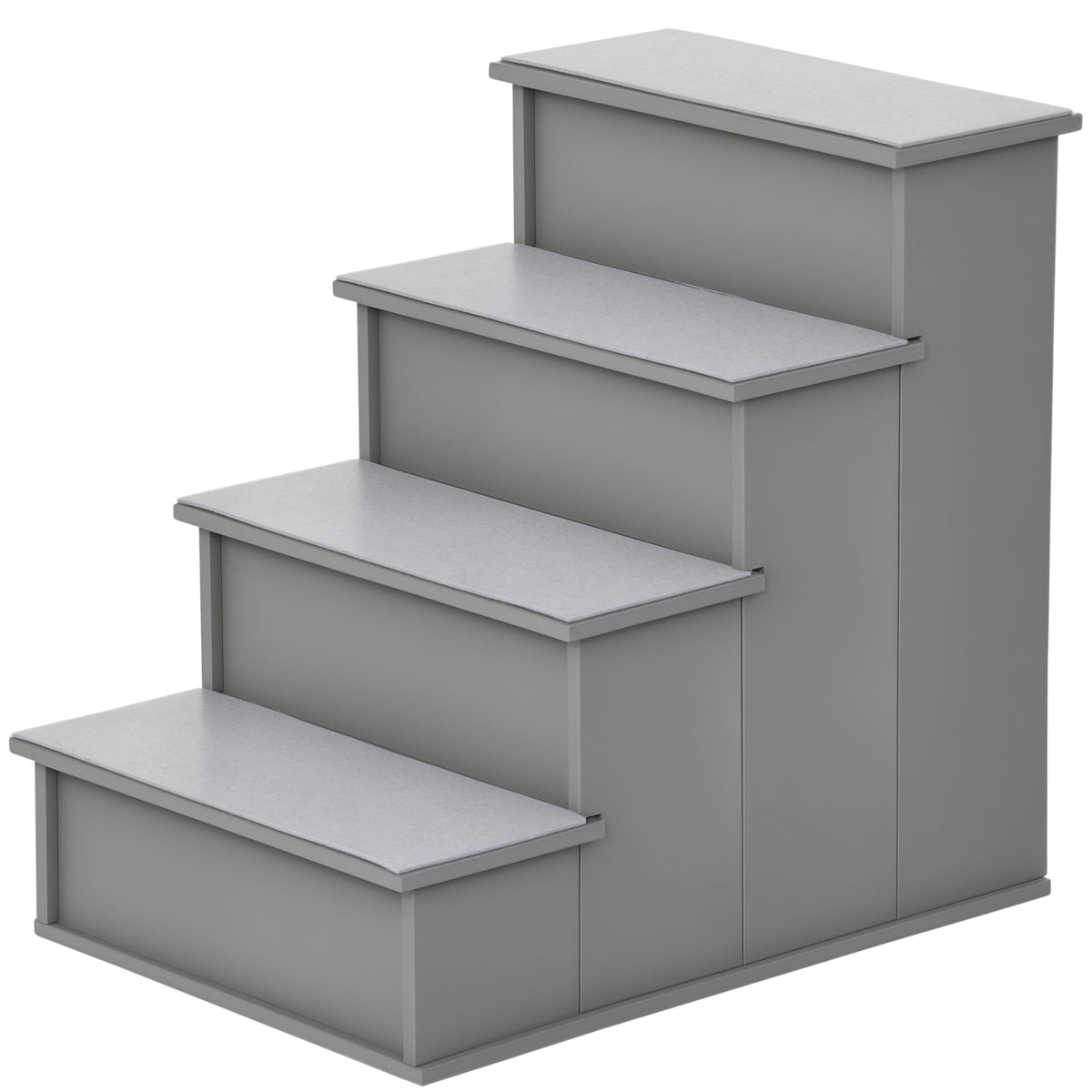 Haustiertreppe, f¨¹r Hunde/Katzen, 4-stufig, Kurzpl¨¹sch, bis 30 kg, 40 x 59 x 54,2 cm, Grau
