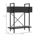 Pflanzenst?nder, Blumentopfst?nder mit 2 Ebenen, Ablaufl?cher, f¨¹r drinnen und drau?en, Metall, Schwarz