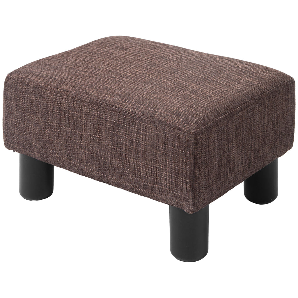 Hocker mit Stoffbezug in Leinenoptik, bis 110 kg, braun, 40 x 30 x 24cm