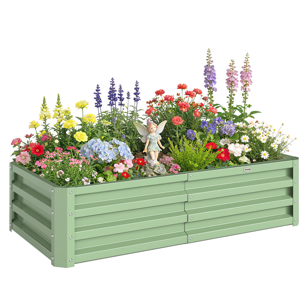 Raised Beds for Garden, Galvanised Outdoor Planters, for Herbs and Vegetables, Use for Patio, Garden, Balcony