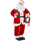 Dancing Santa Claus with Gift and Wreath, Play Music