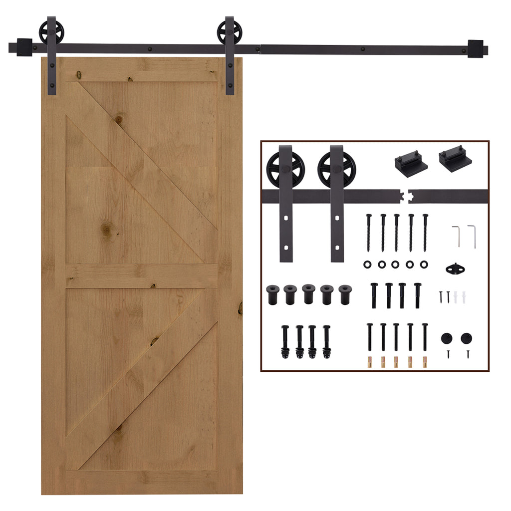 6ft Modern Single Sliding Barn Door Track Kit Set Closet Hardware for Single Wooden Door