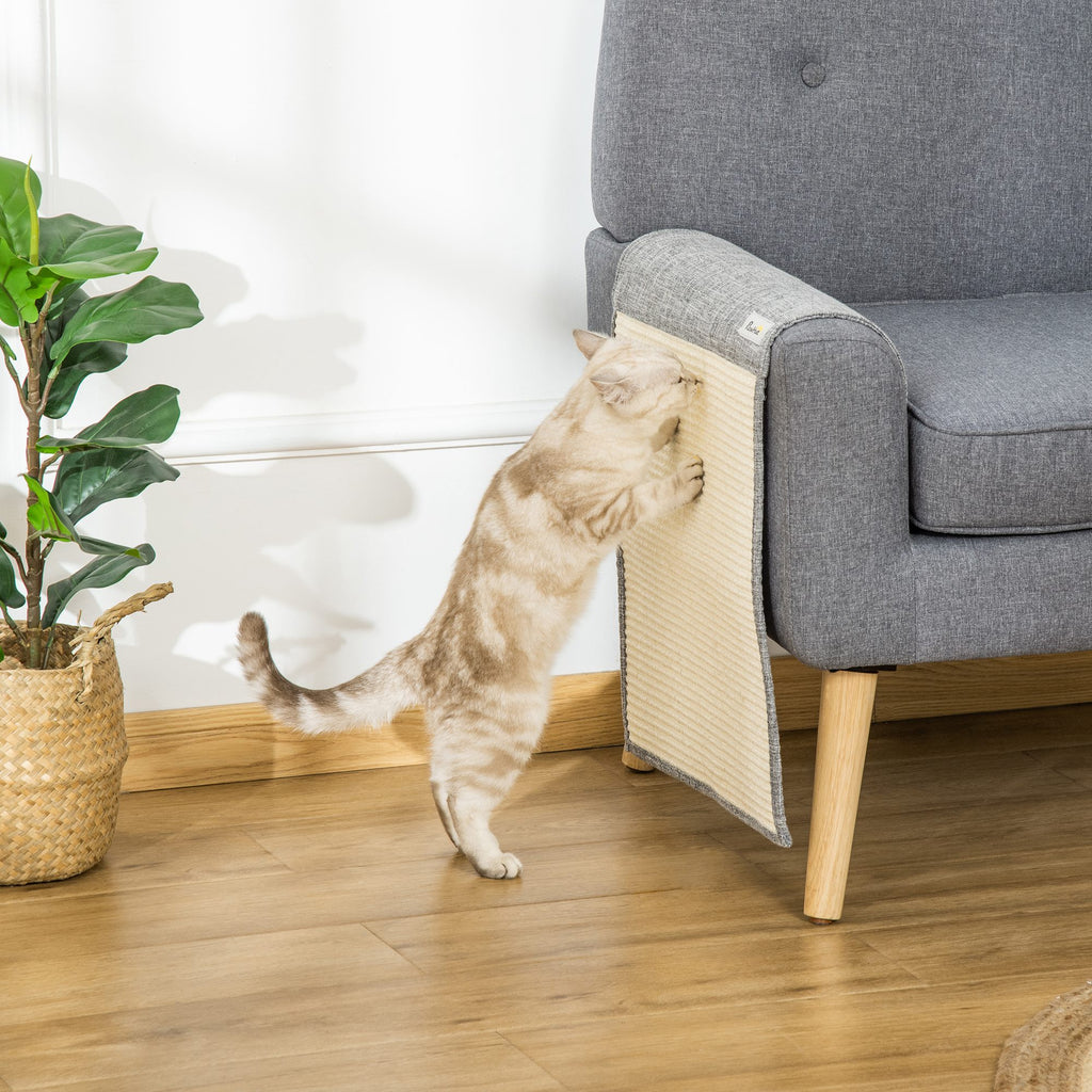  Kratzmatte Katze 2er Set 130 x 45 cm Sisal Kratzbrett Katzenkratzbretter Katzenkratzmatte Kratzschutz für Sofa Möbel Tür Grau