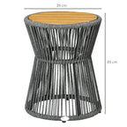 Gartentisch im Boho-Stil, wetterbest?ndig, PE-Rattan, 39 cm x 39 cm x 49 cm, Schwarz + Natur