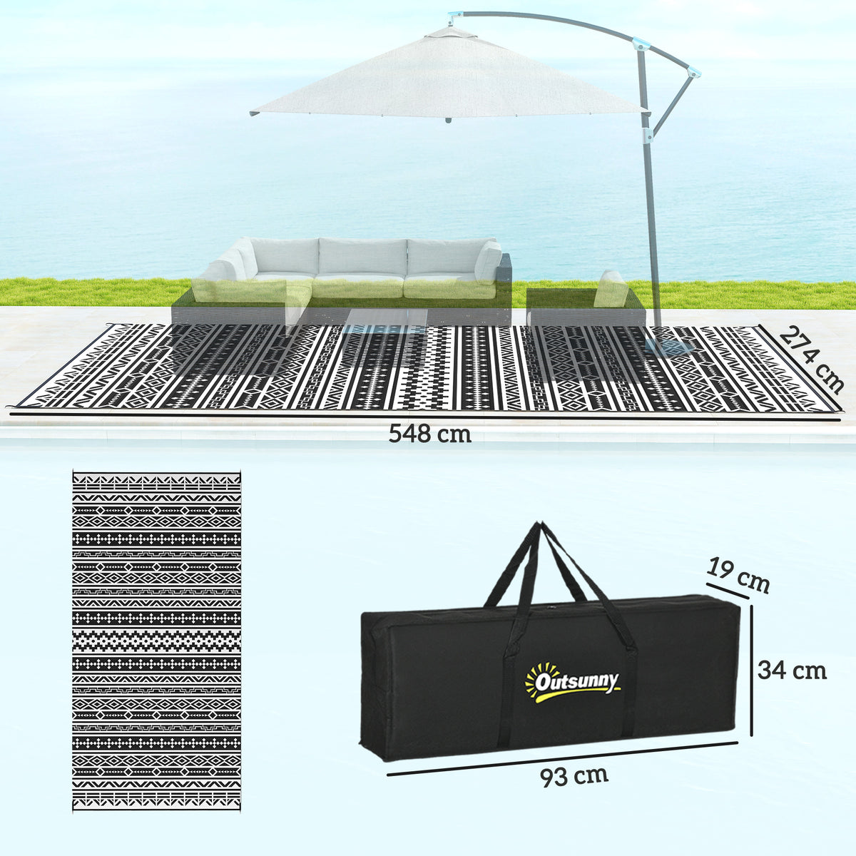 Outdoor Teppich robuster Wetterfest Outdoorteppich, Carpet mit Boho-Style, Outdoor-Teppich f¨¹r Wohnzimmer Balkon