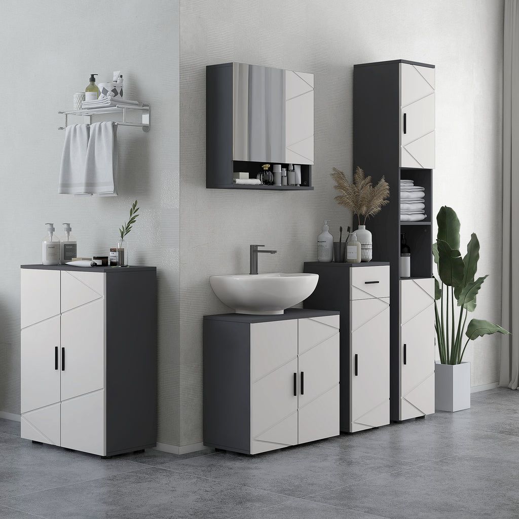 Badezimmerschrank, Spiegelt¨¹r, verstellbare Regale, bis zu 15 kg belastbar, Wei?