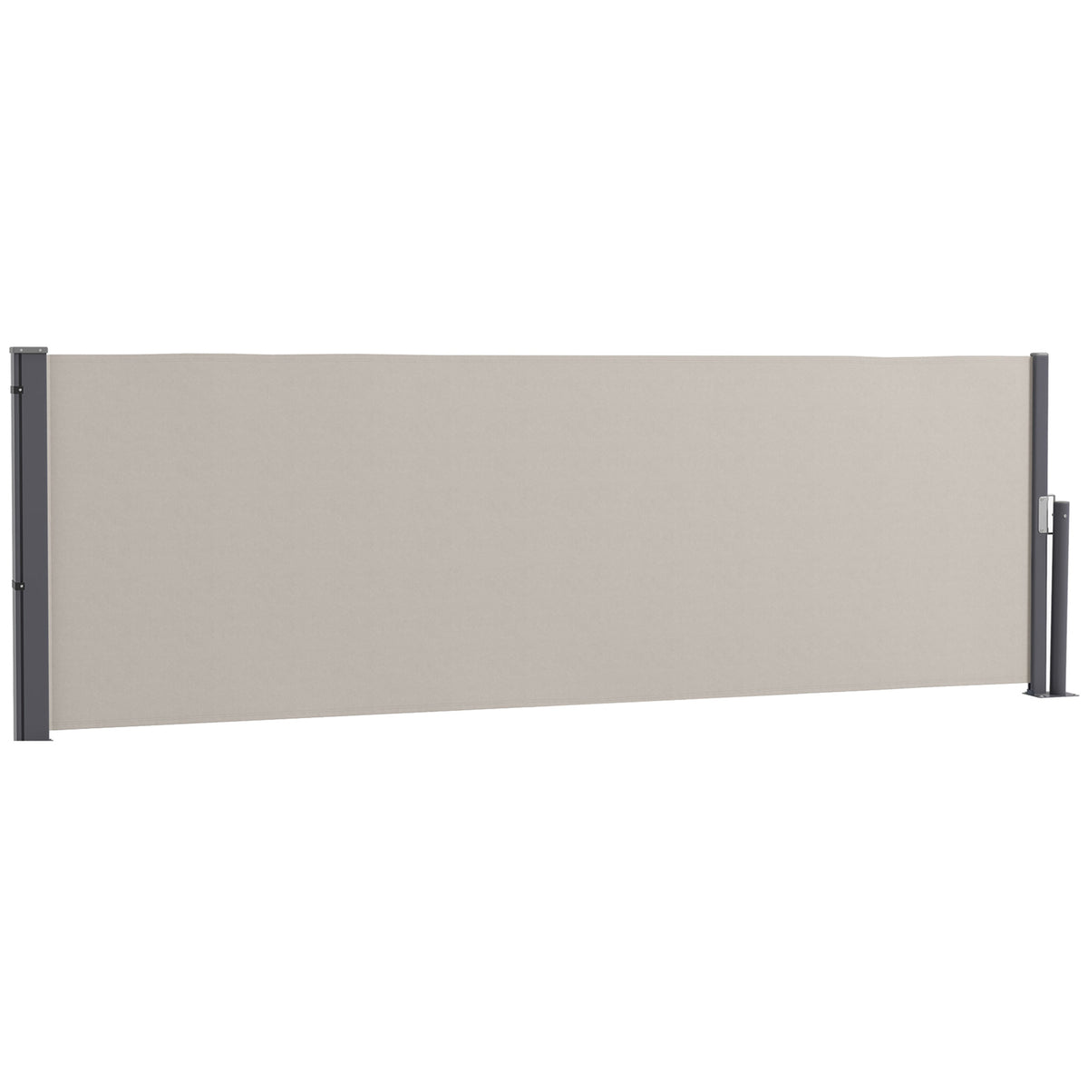 Seitenmarkise, Seitenrollo, ausziehbar, Sichtschutz, Aluminium/Polyester, 3 x 1 m, Hellgrau