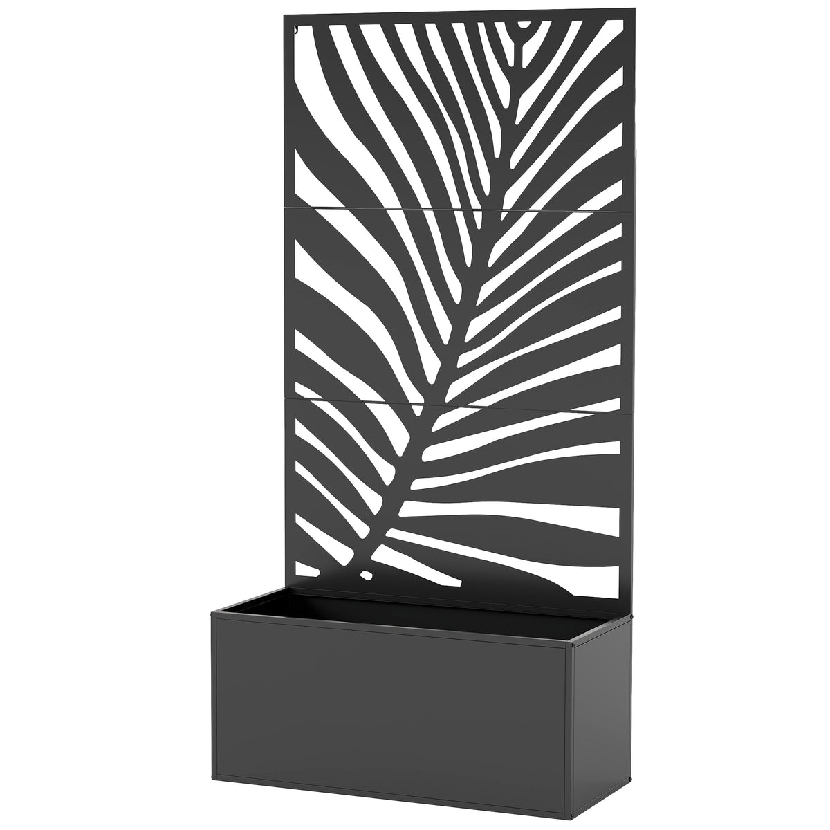 Hochbeet Pflanzkasten mit Sichtschutz Pflanzk¨¹bel Blumenkasten Metall, Gartenspalier 90 x 40 x 180 cm Schwarz