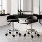 Rollhocker mit Rückenlehne 57-72 cm höhenverstellbar Drehhocker für Büro Salon Massage