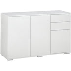 Sideboard Kommode Anrichte, 2 Schubladen, Push-Click, 117 cm x 36 cm x 74 cm, Wei?