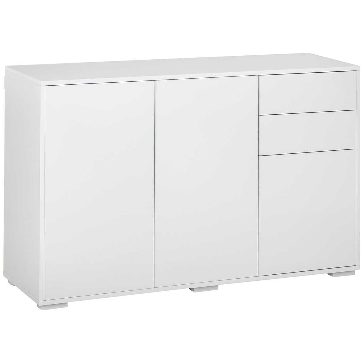 Sideboard Kommode Anrichte, 2 Schubladen, Push-Click, 117 cm x 36 cm x 74 cm, Wei?