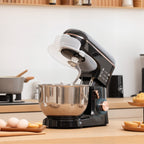 Standmixer, Küchenmaschine, Rührgerät, 6 Stufen, 5,5L Edelstahlschüssel, Schwarz