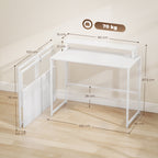 Schreibtisch Klappbar Computertisch mit Monitorhalterung für Arbeitszimmer 100 x 48 x 87,5 cm