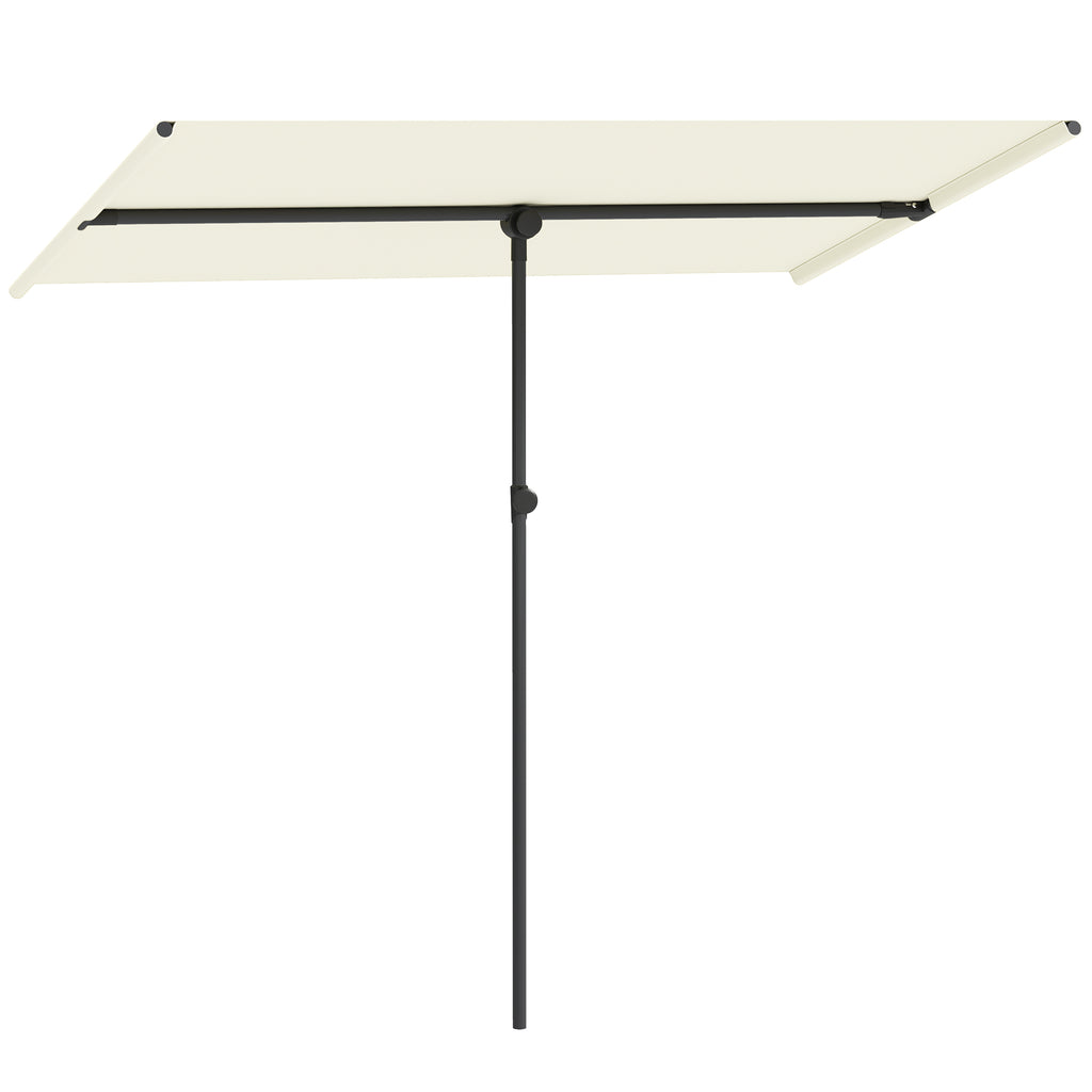Sonnenschirm 180 Grad drehbar H?henverstellbar Gartenschirm mit Aluminium-Mast 150x205cm Beige