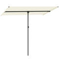 Sonnenschirm 180 Grad drehbar H?henverstellbar Gartenschirm mit Aluminium-Mast 150x205cm Beige