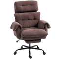 B¨¹rostuhl mit verstellbarer R¨¹ckenlehne, rollbarer Polsterstuhl, Polstersessel, h?henverstellbar, Stahl, Braun