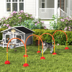 4-Piece Dog Agility Training Equipment with 4 Adjustable Width Doors, Bag, for Garden, Orange