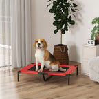 Hundebett, Hundeliege, robust, erh?ht & wetterfest, bis 50 kg, 92x76x18cm, Rot