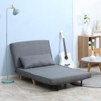 Einzelsofa Schlafsofa Sofabett Klappsofa verstellbar Rückenlehne Liege nordisch skandinavisch 25D Schaumstoff Haus Leinenimitat Kautschukholz Grau 94 x 78 x 80 cm