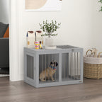 Hundekäfig Hundebox Hundetransportbox, 2 Türen, verriegelbar, Stahlgitter, 80 cm x 50 cm x 56,5 cm, Grau