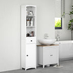 Badezimmerschrank mit 3 Regalen, 1 Schublade, robust, MDF, Wei?