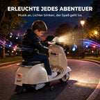 Elektro Motorrad Kinder VESPA 6V Elektromotorrad Lithium-Akku Weiß