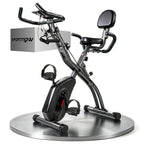 3-In-1 Folding Exercise Bike with Resistance Bands, Bluetooth App, 8-Level Magnetic Resistance, LCD Display, Black