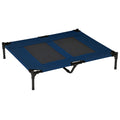 Raised Dog Bed Cat Elevated Lifted Puppy Pet Elevated Cot Portable Camping Basket – Blue (Large)