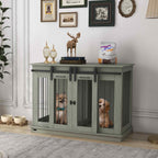 Dog Crate Furniture for Large Dogs, Double Dog Cage for Small Dogs, with Divider - Grey