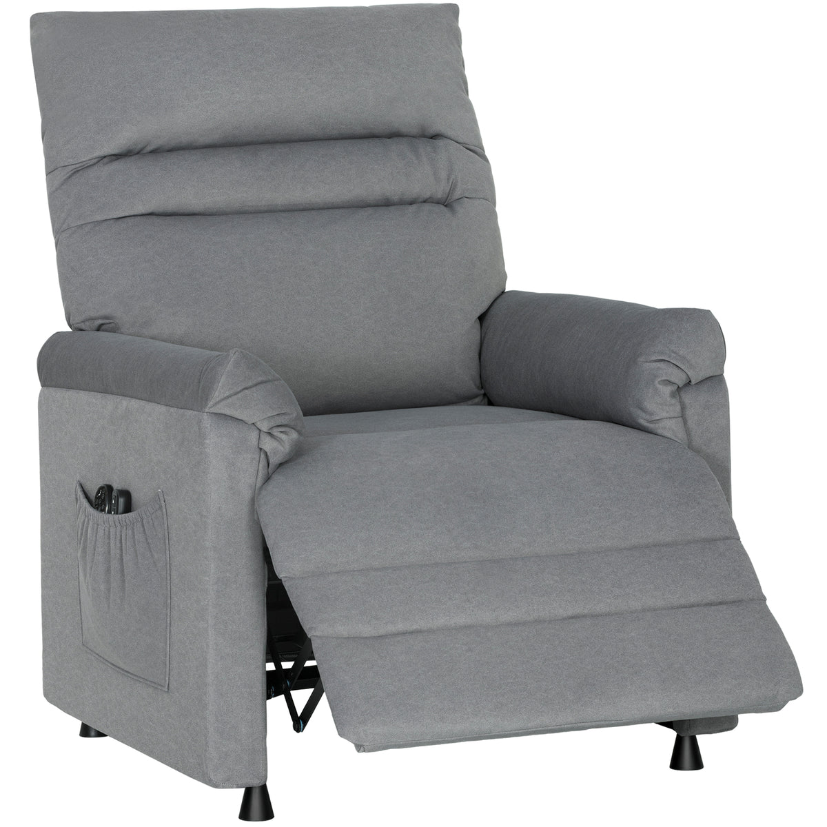 Relaxsessel, Fernsehsessel mit Liegefunktion, Lendenheizung, 2 Fernbedienungen, USB-Anschluss, Leisem Motor, Grau