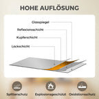 Wandspiegel, modernes Design, 61 x 61 cm, Silber