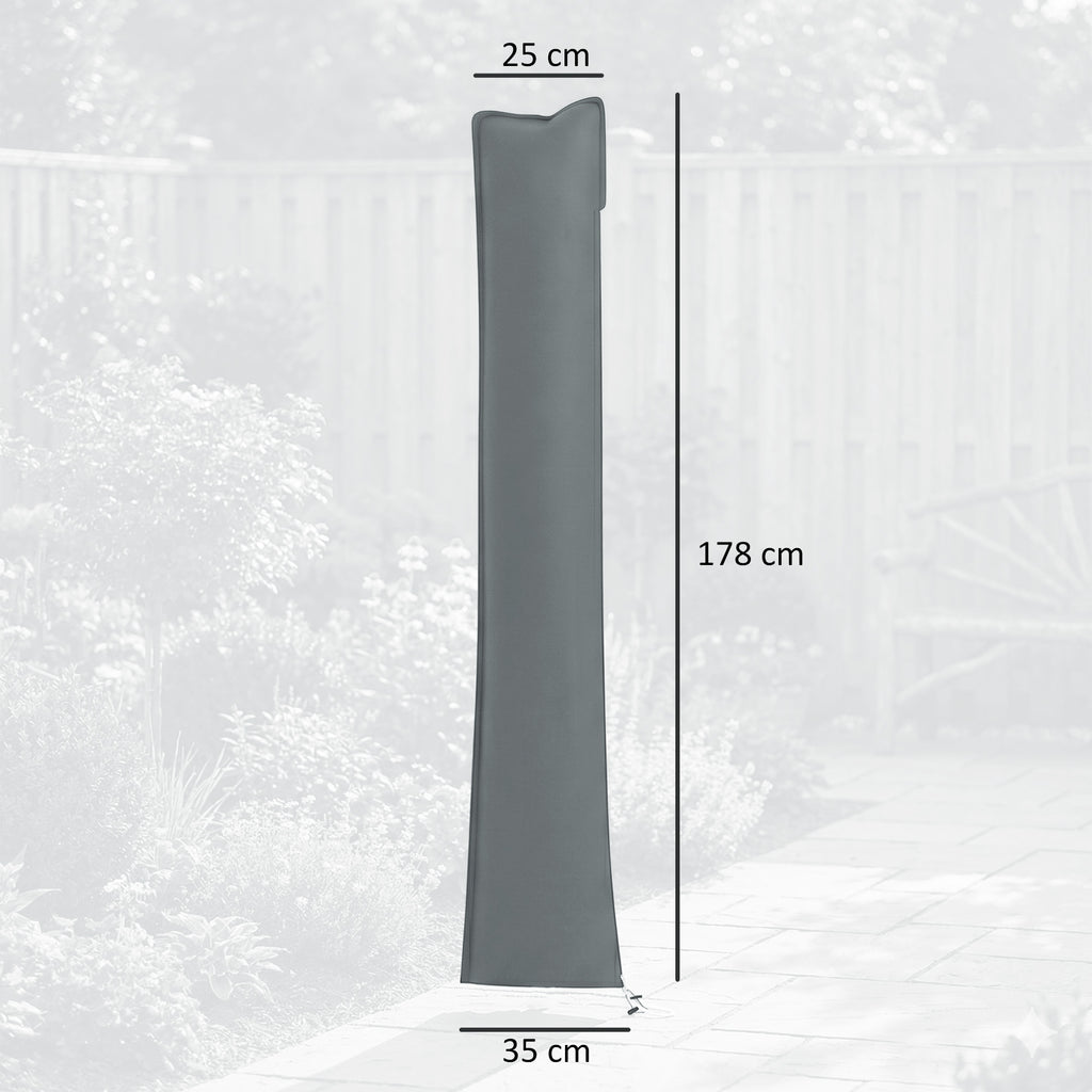 Schirmhülle für Gartenschirm, wetterfest, Reißverschluss, Oxford-Polyester, 178 cm, Grau