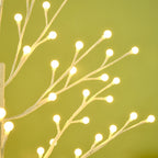 Künstliche Birke mit 120 LED-Lichtern, 3 Helligkeitsstufen, faltbare Äste, IP44, 150 cm, Weiß