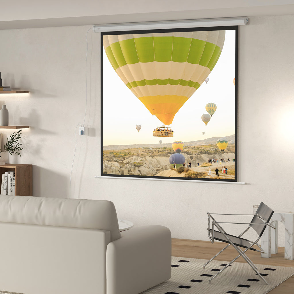 Beamer-Leinwand, 1:1 Format, Fernbedienung, 172 x 172 cm (96 Zoll), Wei?