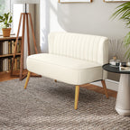 2-Sitzer Sofa, weiche Polsterung, pflegeleichter Bezug, bis 220 kg, 117 x 56,5 x 77 cm, Cremeweiß