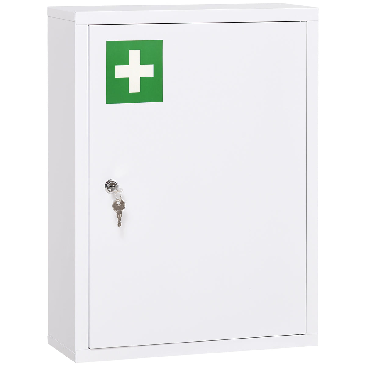 Medizinschrank, 3 F?cher, abschlie?bare T¨¹r, stabiles Stahlgeh?use, wei?, 40 x 15 x 53,5 cm
