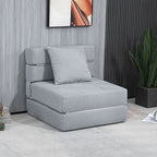 Relaxsessel Liegesessel Sessel mit Bettfunktion, inkl. 1 Kissen, 70 cm x 70 cm x 61 cm, Hellgrau