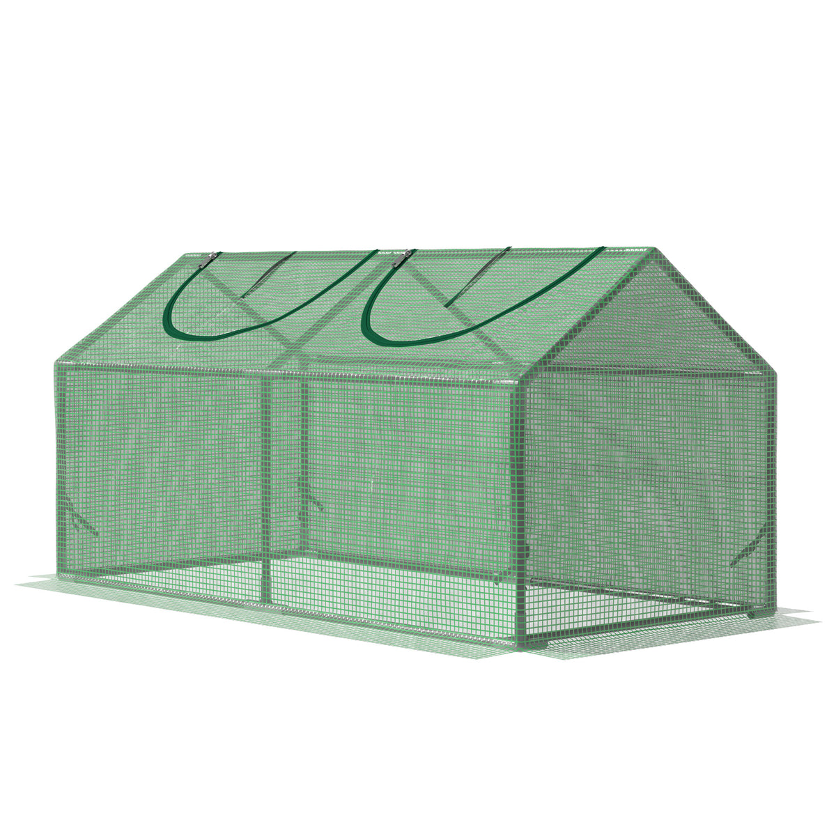  Mini Greenhouse, Small Plant Grow House for Outdoor with Durable PE Cover, Observation Windows, 120 x 60 x 60 cm, Green