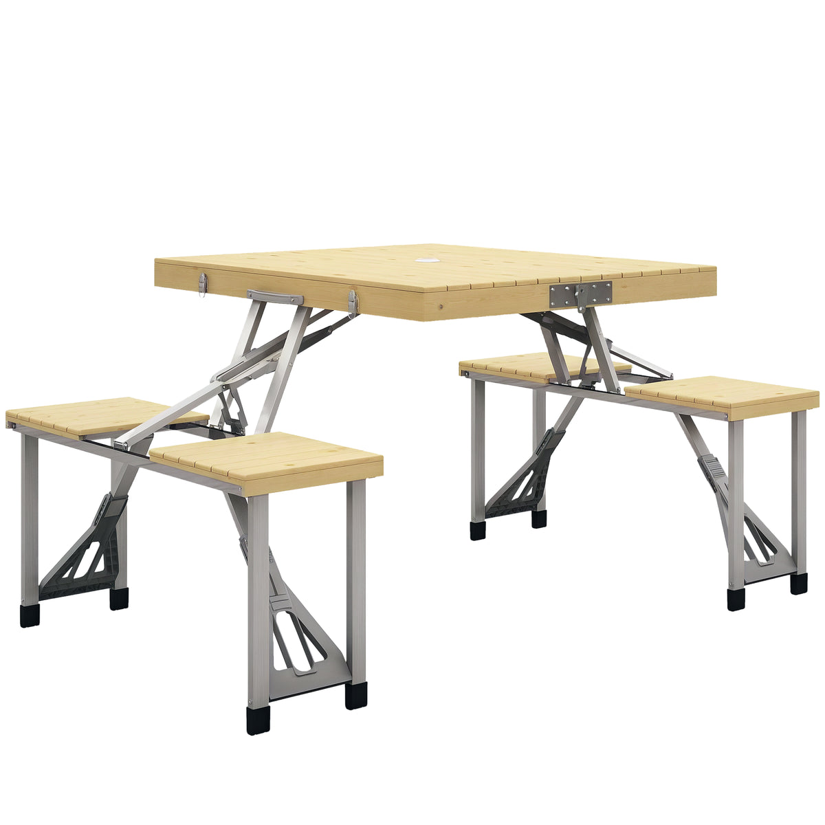 Four-Seat Folding Picnic Table - Natural Finish