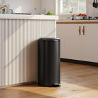 Mülleimer 30L Treteimer Abfalleimer mit Deckel Fußpedal Inneneimer, Soft-Close-Funktion 36 x 30 x 63,5 cm, Schwarz