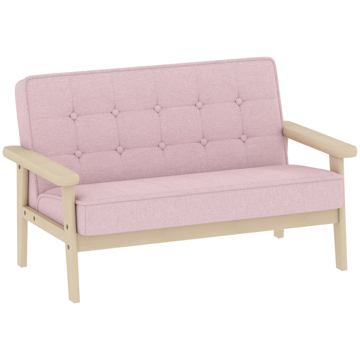 Kindersessel, Kindersofa mit Holzrahmen, Samtoptik, gepolstert, f¨¹r Kinder von 3-15 Jahren Rosa