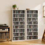 Schmaler Medienschrank, 8 Ebenen, 6 verstellbare Einlegeböden, 8 Fächer, für 360 CDs, Weiß
