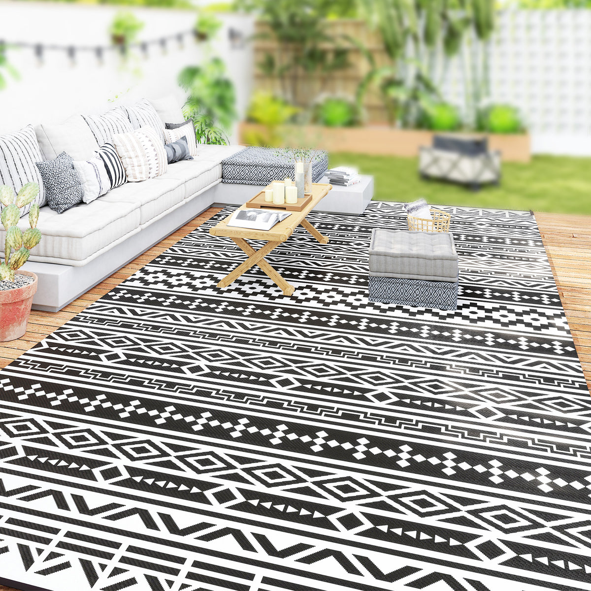 Outdoor Teppich robuster Wetterfest Outdoorteppich, Carpet mit Boho-Style, Outdoor-Teppich f¨¹r Wohnzimmer Balkon