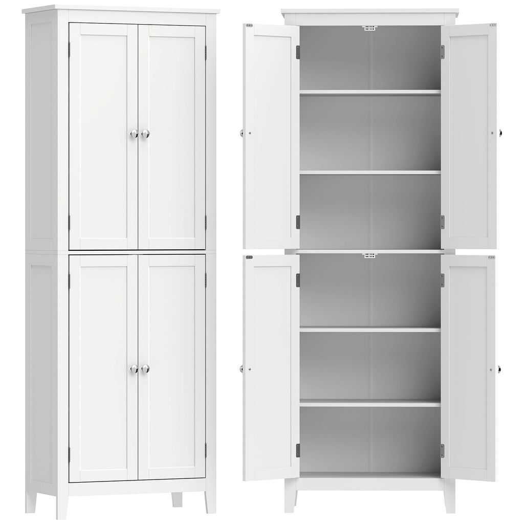 170 cm Tall Bathroom Storage Cabinet, Freestanding Narrow Bathroom Cabinet with Adjustable Shelves for Laundry Room
