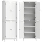 170 cm Tall Bathroom Storage Cabinet, Freestanding Narrow Bathroom Cabinet with Adjustable Shelves for Laundry Room