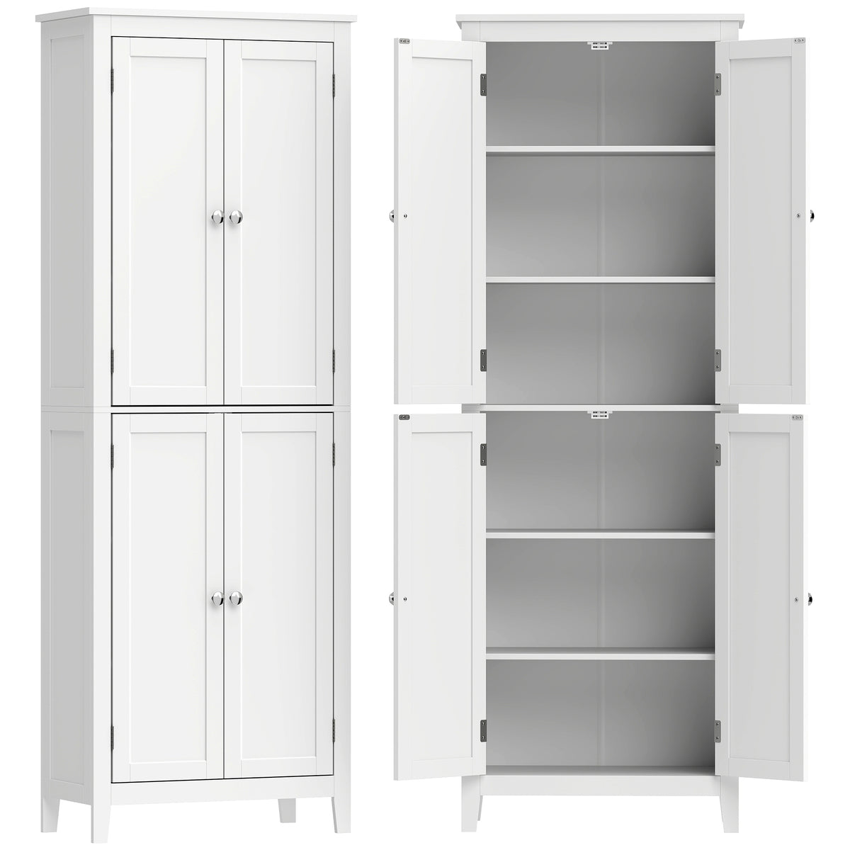 170 cm Tall Bathroom Storage Cabinet, Freestanding Narrow Bathroom Cabinet with Adjustable Shelves for Laundry Room
