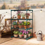 4-Etagen Pflanzenst?nder, 105 cm hoch Blumenst?nder f¨¹r Innen Au?en, Pflanzenregal aus Stahl Dunkelgr¨¹n